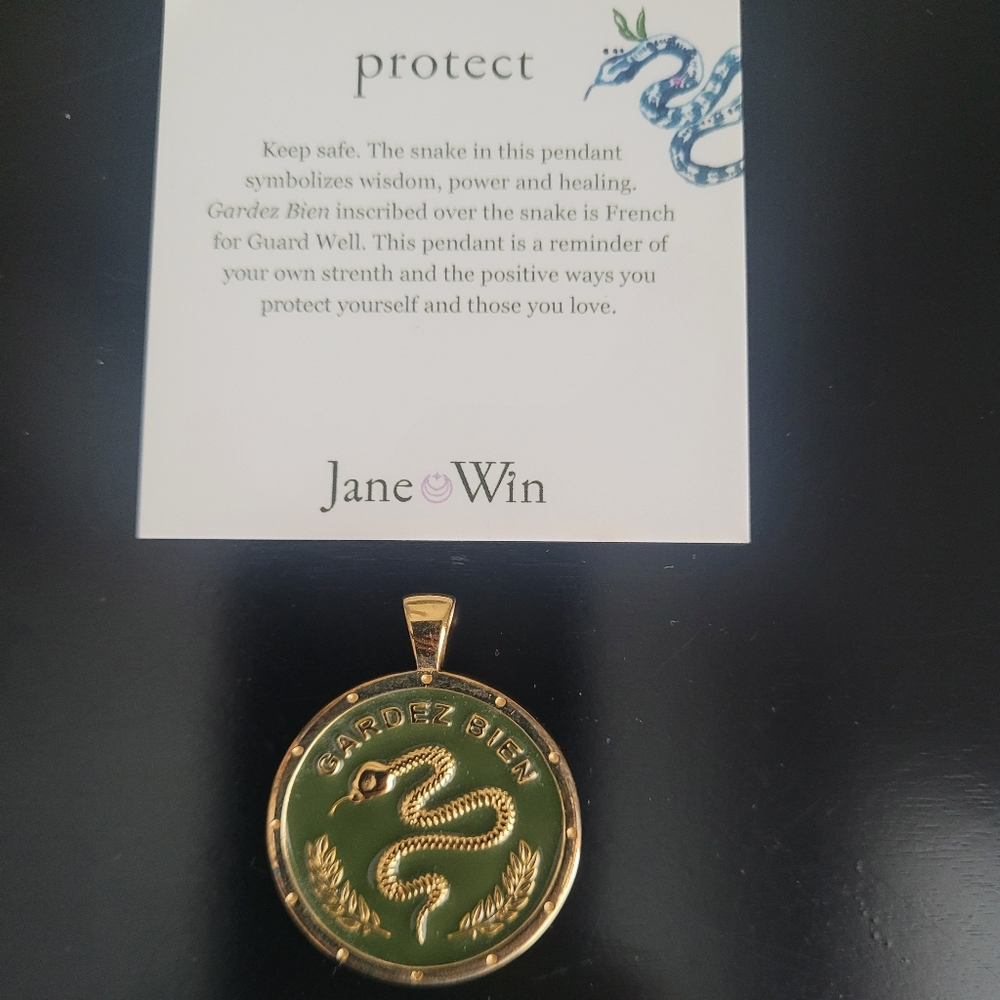 Gold Serpent Pendant by Jane Win